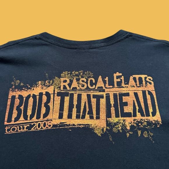 Rascal Flatts Y2K “Bob That Head” '08 Tour Tee SS Black Size L EUC - Picture 7 of 7